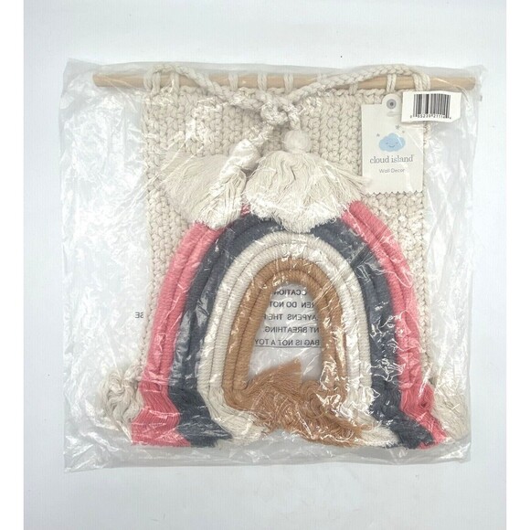 Cloud Island Woven Boho Rainbow Macrame Tapestry Wall Hanging Decor - NEW SEALED - Picture 3 of 6